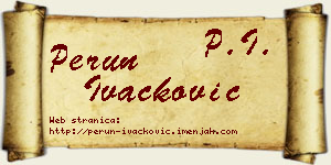 Perun Ivačković vizit kartica